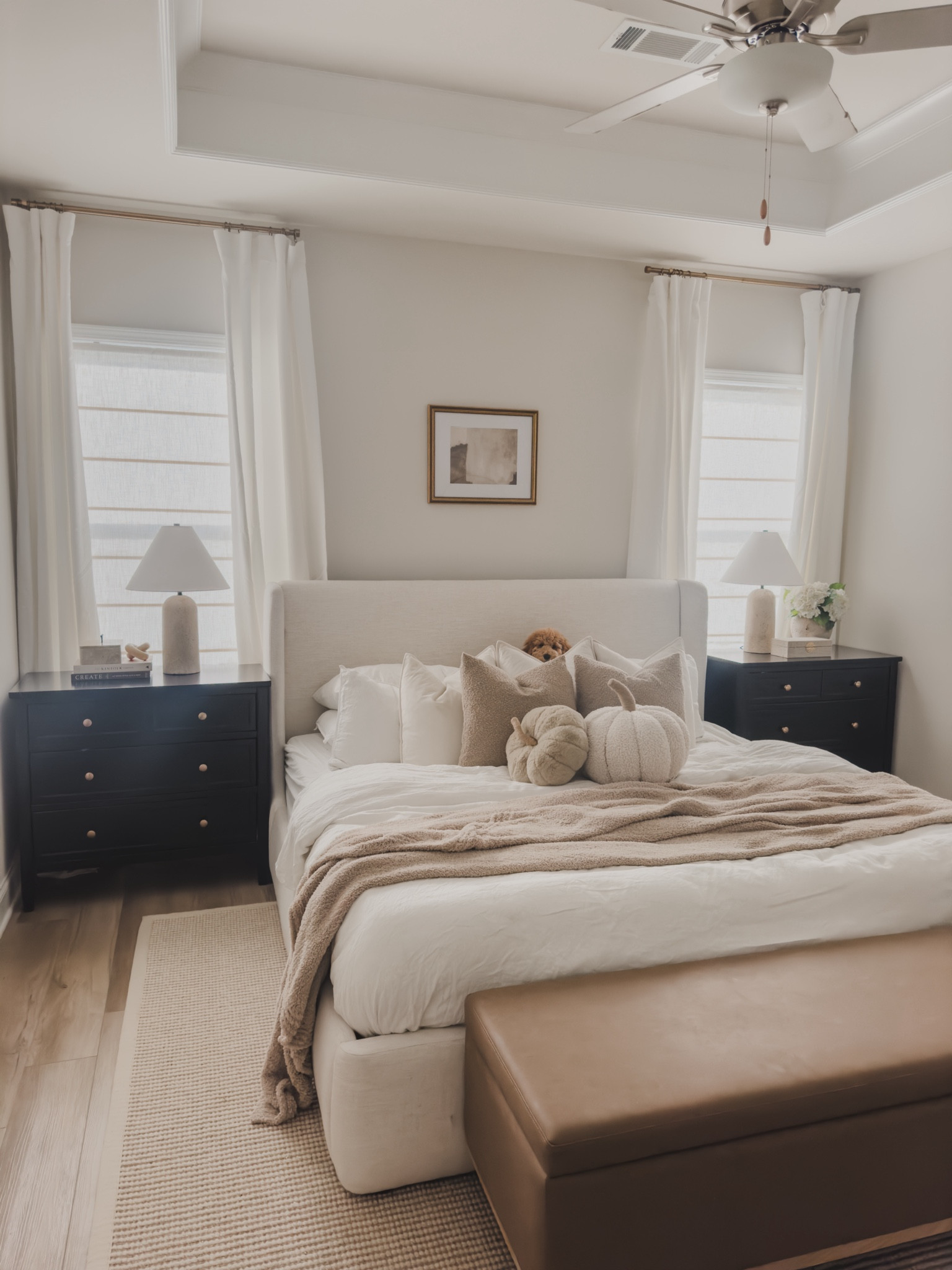 Light and neutral primary bedroom styled for fall with cozy pumpkins, textured neutrals, faux fall florals and all the warm tones.


Furniture finds, wayfair style, Walmart furniture finds.m, Amazon finds, Amazon bedding, French linen bedroom, custom linen Roman shades, fall vibes, fall home decor, home inspo, shop the look’ 

#LTKStyleTip #LTKHome #LTKSeasonal