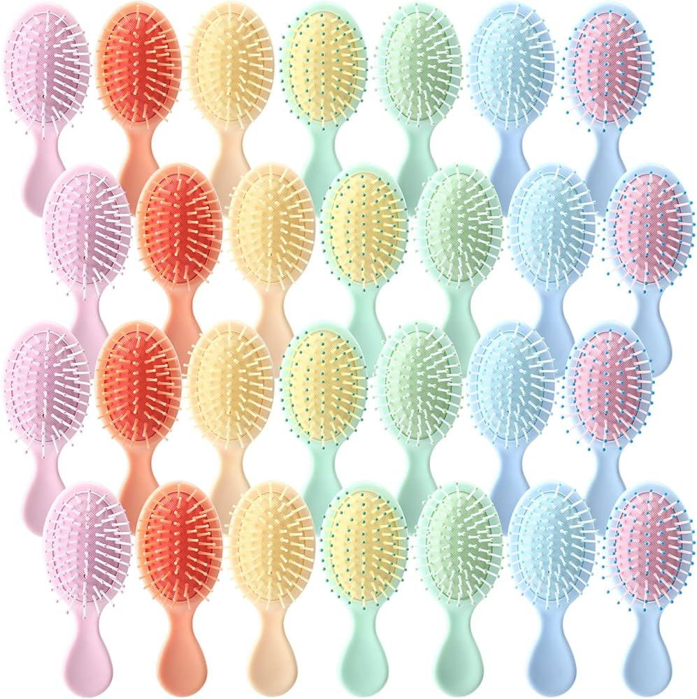 Zopeal 28 Pcs Kids Easter Gifts Wet Hair Mini Brush Bulk Girl Spring School Small Pocket Travel H... | Amazon (US)