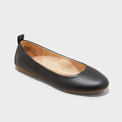 Women's Danielle Scrunch Ballet Flats with Memory Foam Insole - Universal Thread\u2122 Black 8: S... | Target