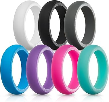 Silicone Wedding Rings for Women - 7 Pack | Amazon (US)