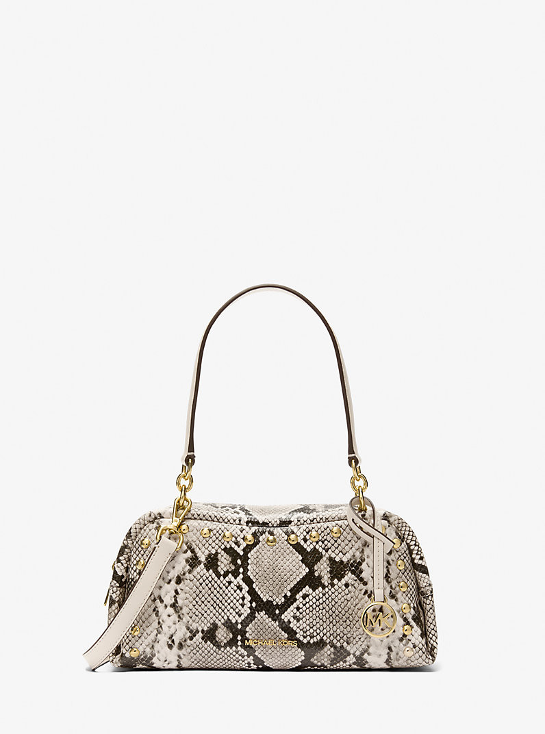 Cecily Small Studded Snake Embossed Shoulder Bag | Michael Kors US