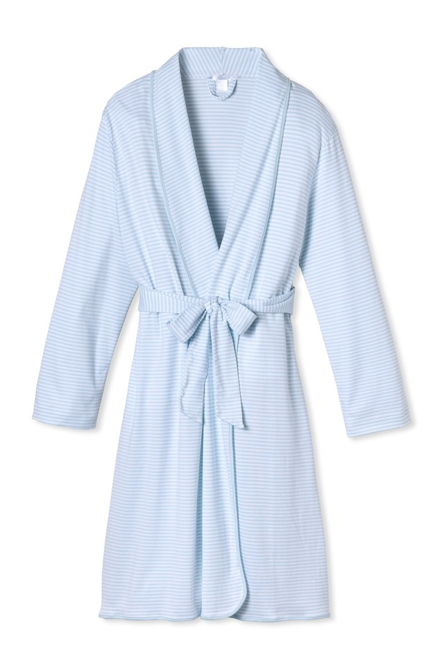 Pima Robe in Porcelain | LAKE Pajamas
