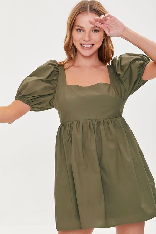 Puff-Sleeve Mini Dress | Forever 21 (US)