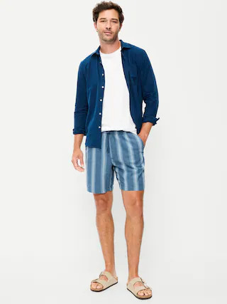 Linen-Blend Jogger Shorts -- 7-inch inseam | Old Navy (US)