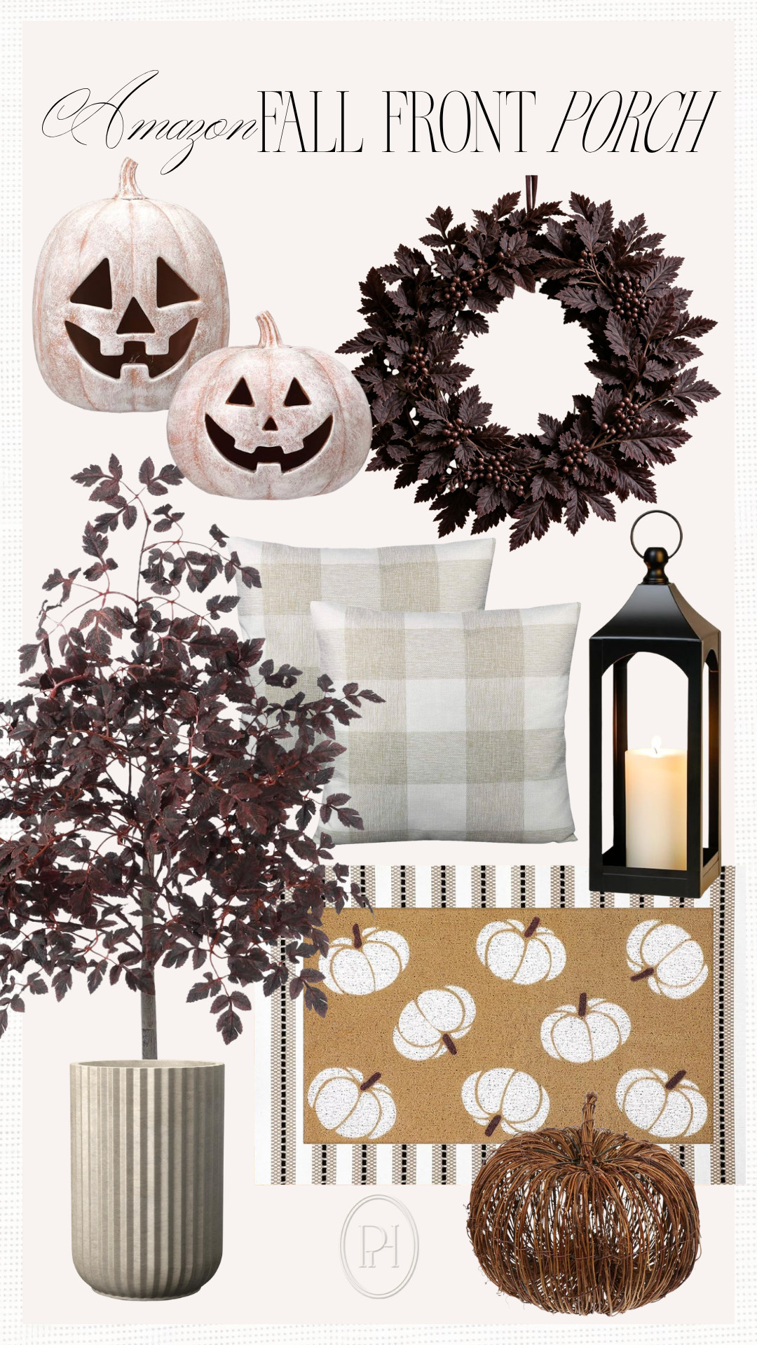 Amazon favorites for the fall front porch!

fall decor, fall home, autumn decor, faux trees, fall greenery, fall wreath, neutral home, neutral fall decor, burgundy leaf wreath, fall tree, outdoor planter, planter pot, outdoor decor, fall porch rugs, black lanterns, neutral jack o' lantern, woven lantern 

 #LTKSeasonal #LTKHome