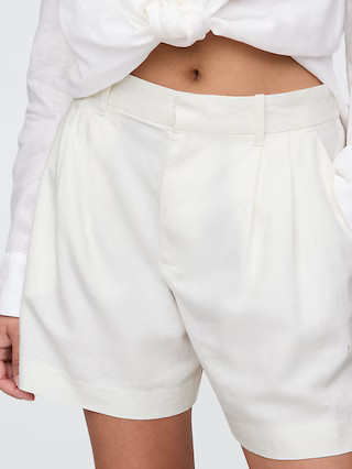 365 High Rise Linen-Blend Shorts | Gap (US)