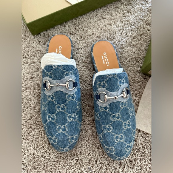 Gucci Size 6 Denim Mules. 💙⚡️ | Poshmark