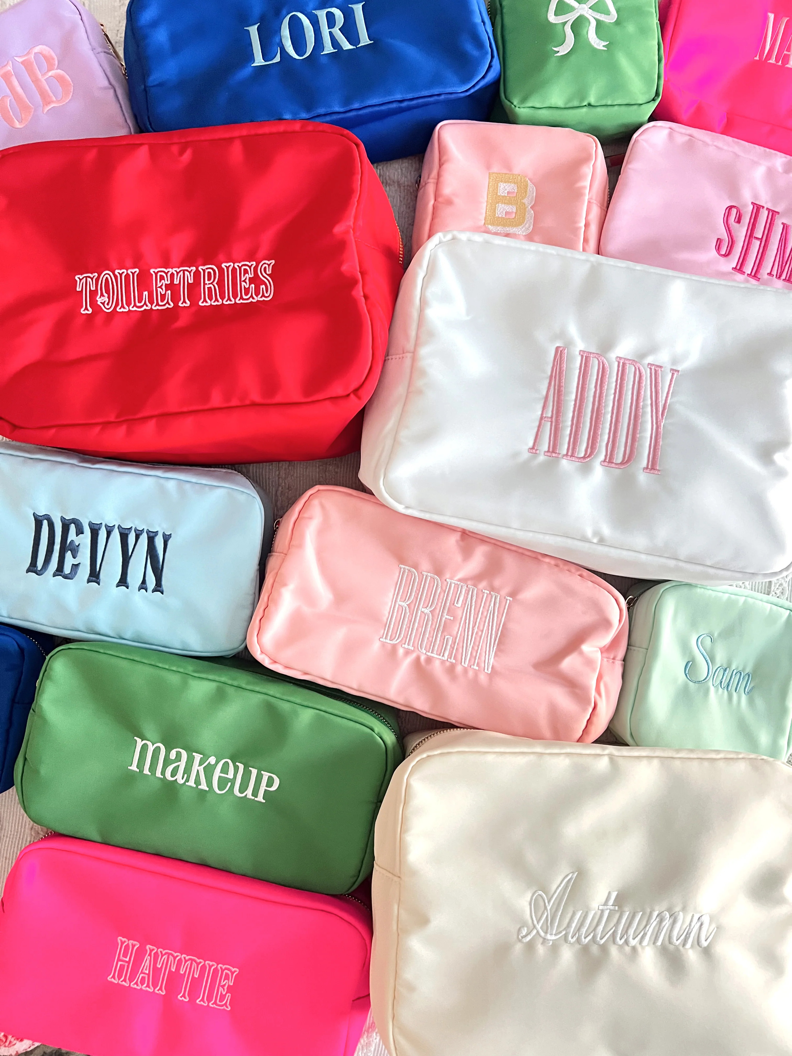 Nylon Customizable Makeup Bag Collection - Embroidery | KenzKustomz