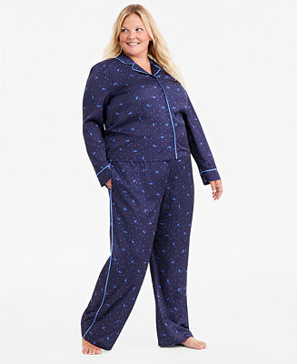 Plus Size Sorcerer's Apprentice Mickey Satin Pajama Set, Macy's Exclusive | Macy's