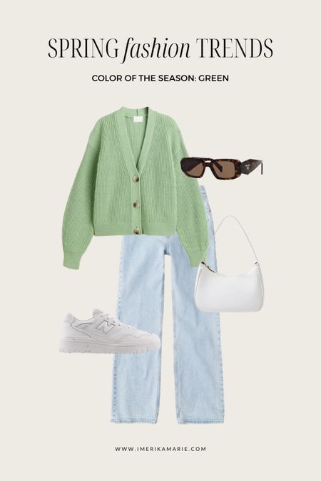 h&m cardigan. green cardigan. green outfit. abercrombie and fitch jeans. date night outfit. work outfit. spring outfit. 

#LTKstyletip #LTKunder50 #LTKunder100