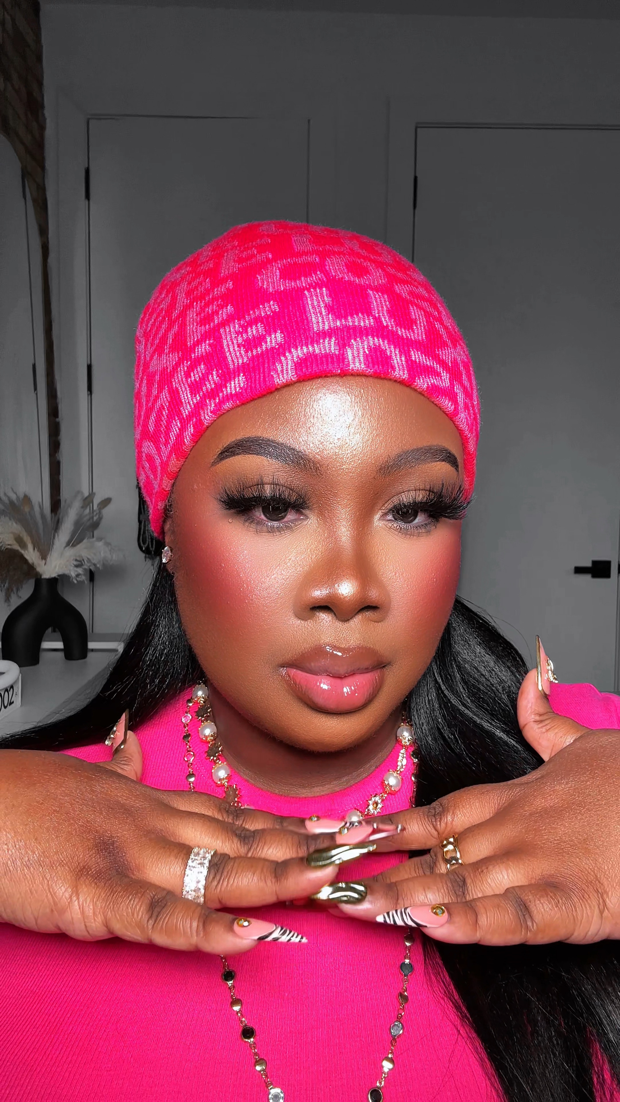 pinky glam makeup tutorial ✨👯‍♀️💕🗣️👀🔥