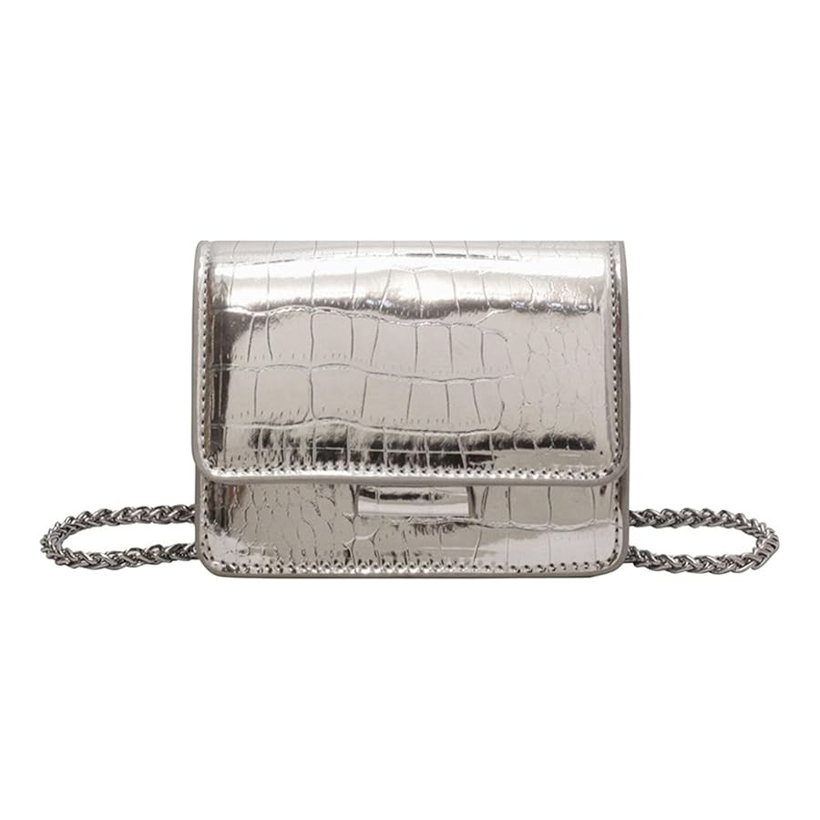 PU Leathe Mini Crossbody Bags for Women's, Y2k Mini Square Purse with Chain Strap Fashion Women S... | Amazon (US)