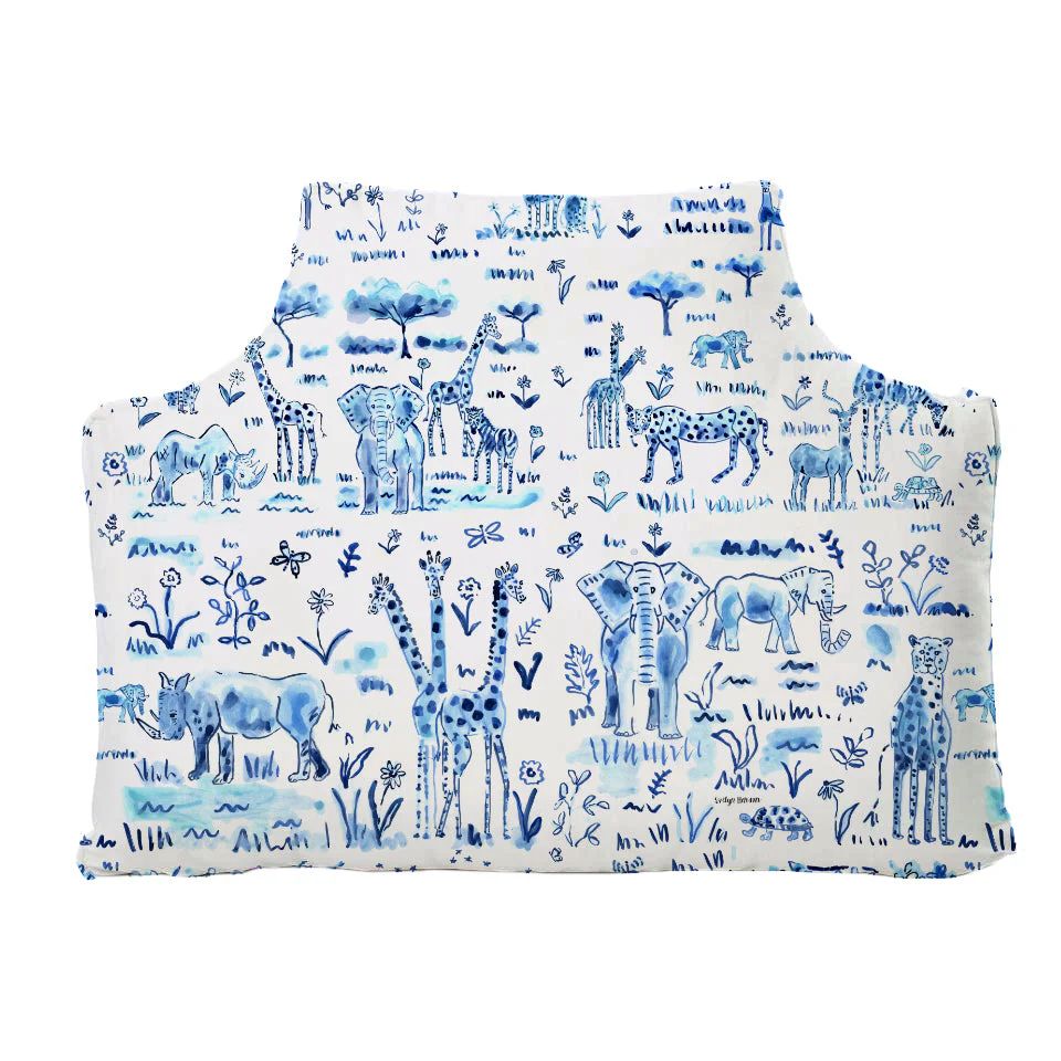 The Headboard Pillow® - Animalia Blue | LeighDeux