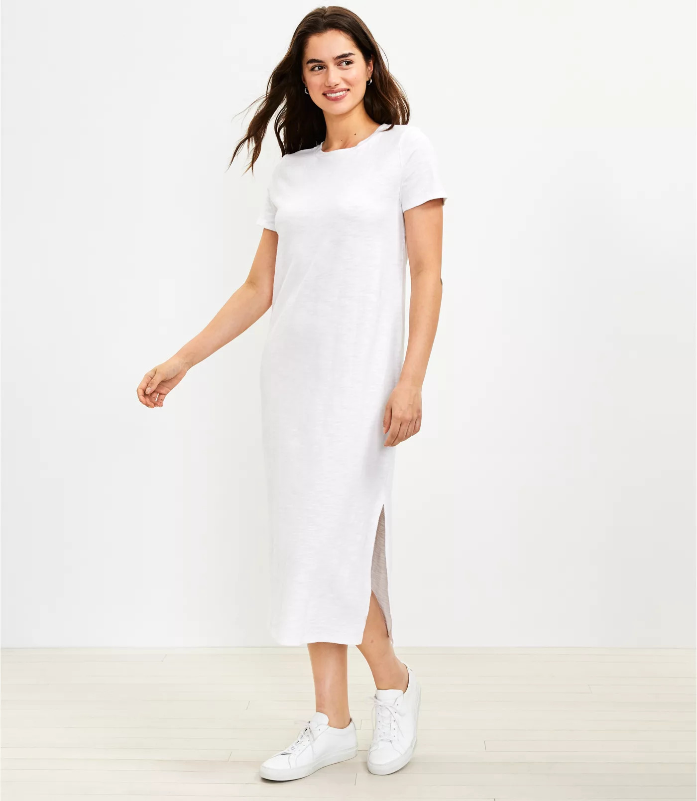 Lou & Grey Softserve Slub Midi Tee Dress | LOFT | LOFT
