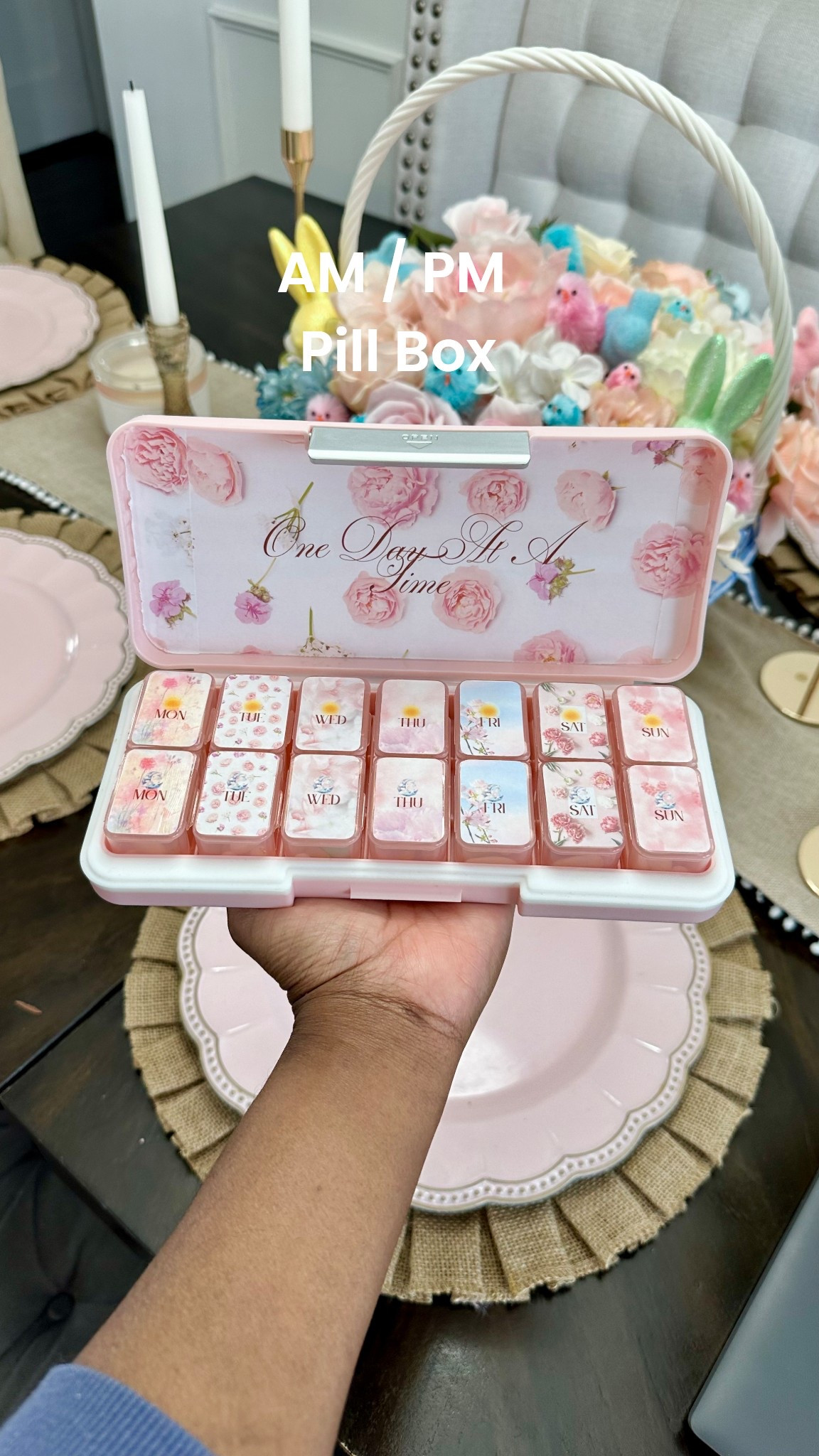 AM/PM Pink pill box. I did the DIY myself. Video on Instagram 

#LTKFindsUnder50 #LTKHome