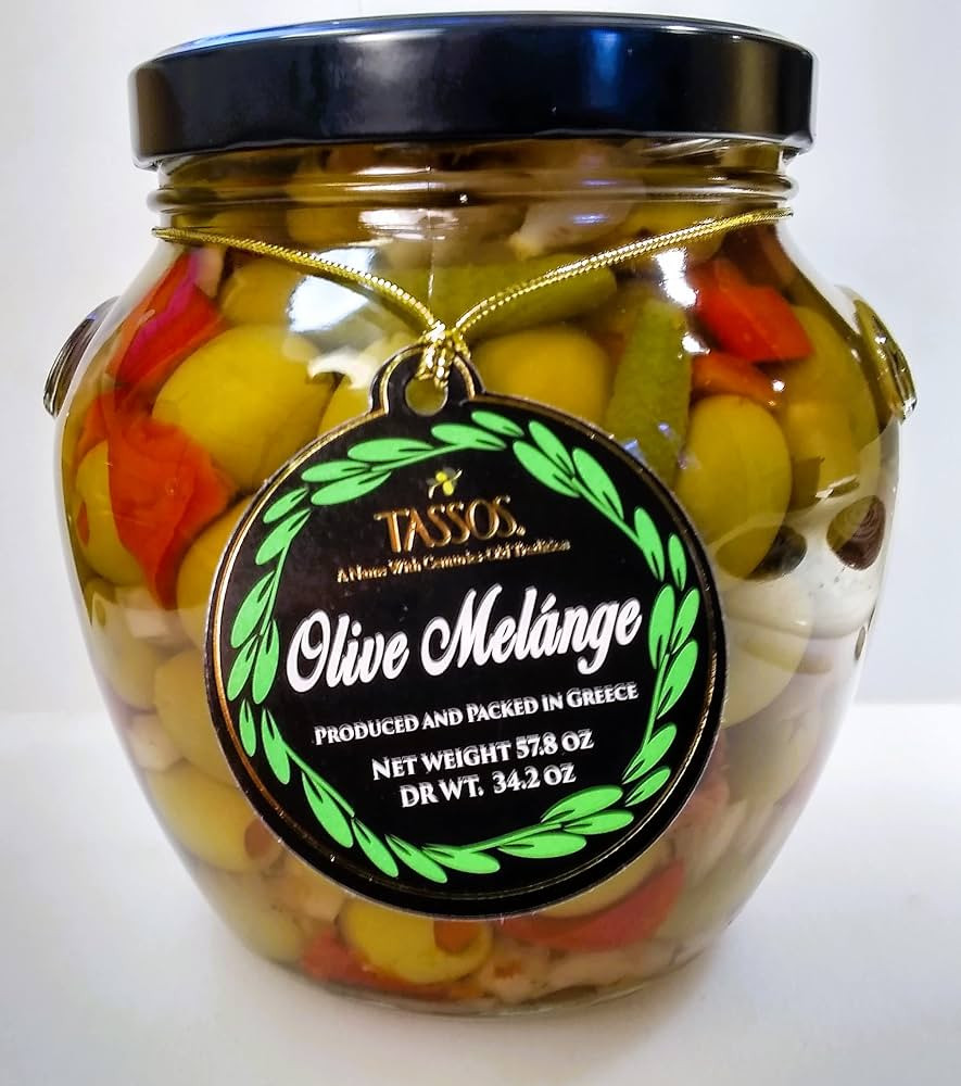 Tassos Olive Melange 57.8oz Net Weight from Greece with 2 Skewer Sets | Amazon (US)