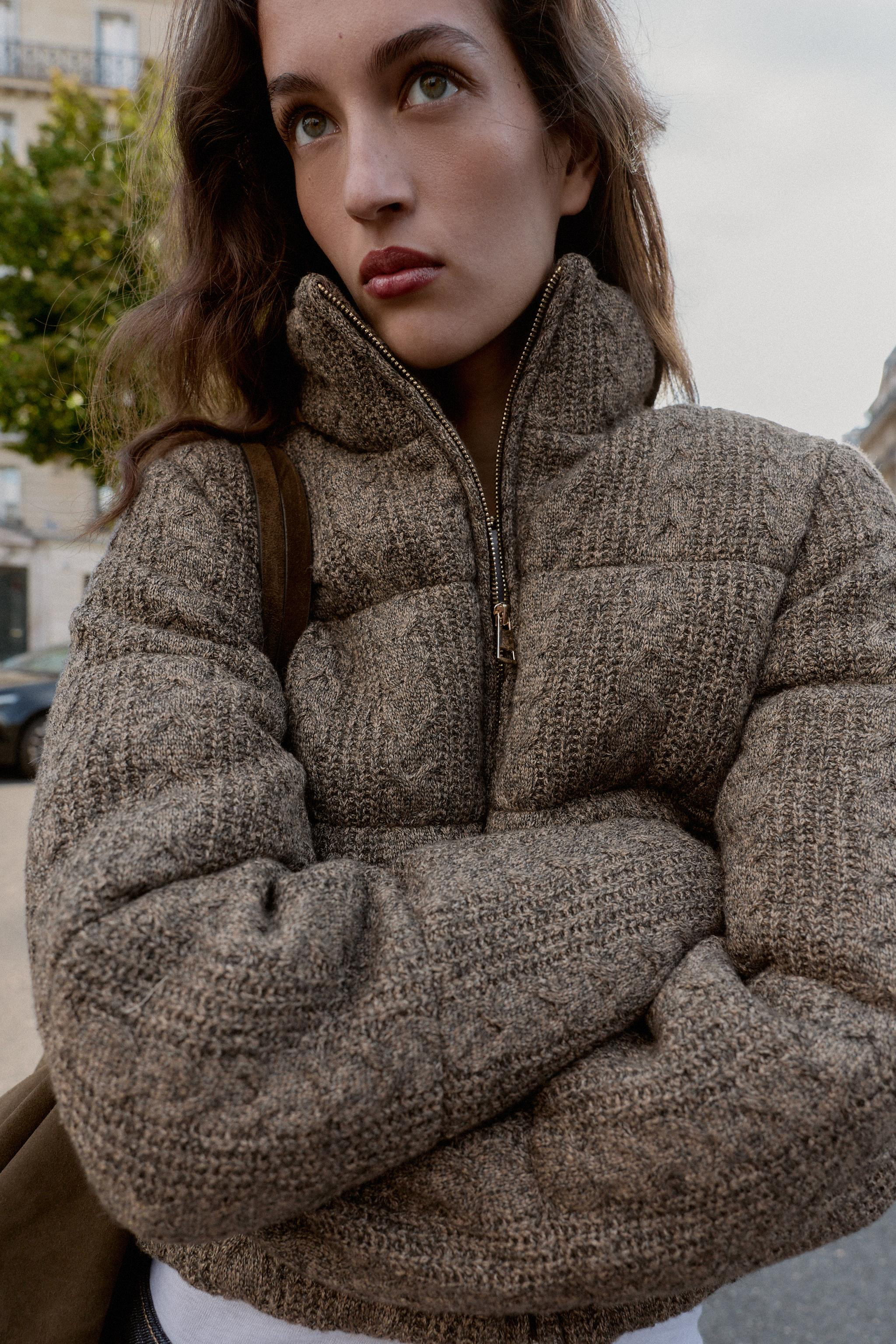 QUILTED BOMBER JACKET WITH CABLE KNIT AND THERMAL INSULATION | Zara UK