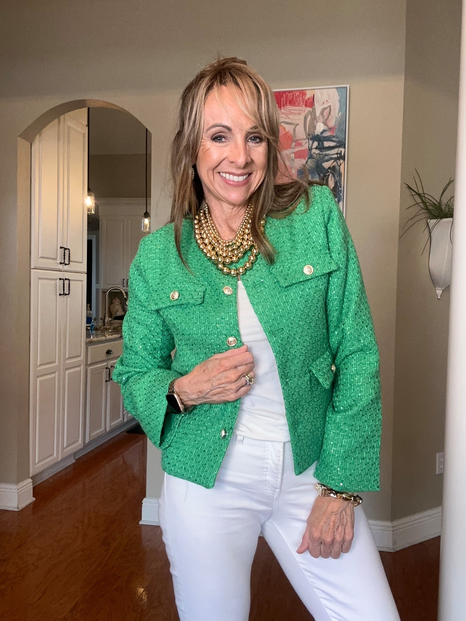 Still blown away by how cute and affordable this blazer is! Runs TTS. Great quality! 
Wearing a hair topper by Uniwigs

#LTKSaleAlert #LTKOver40
