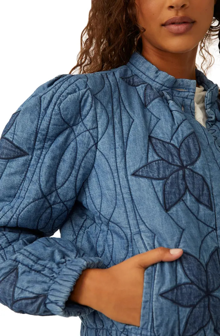 Free People Quinn Quilted Cotton Denim Jacket | Nordstrom | Nordstrom