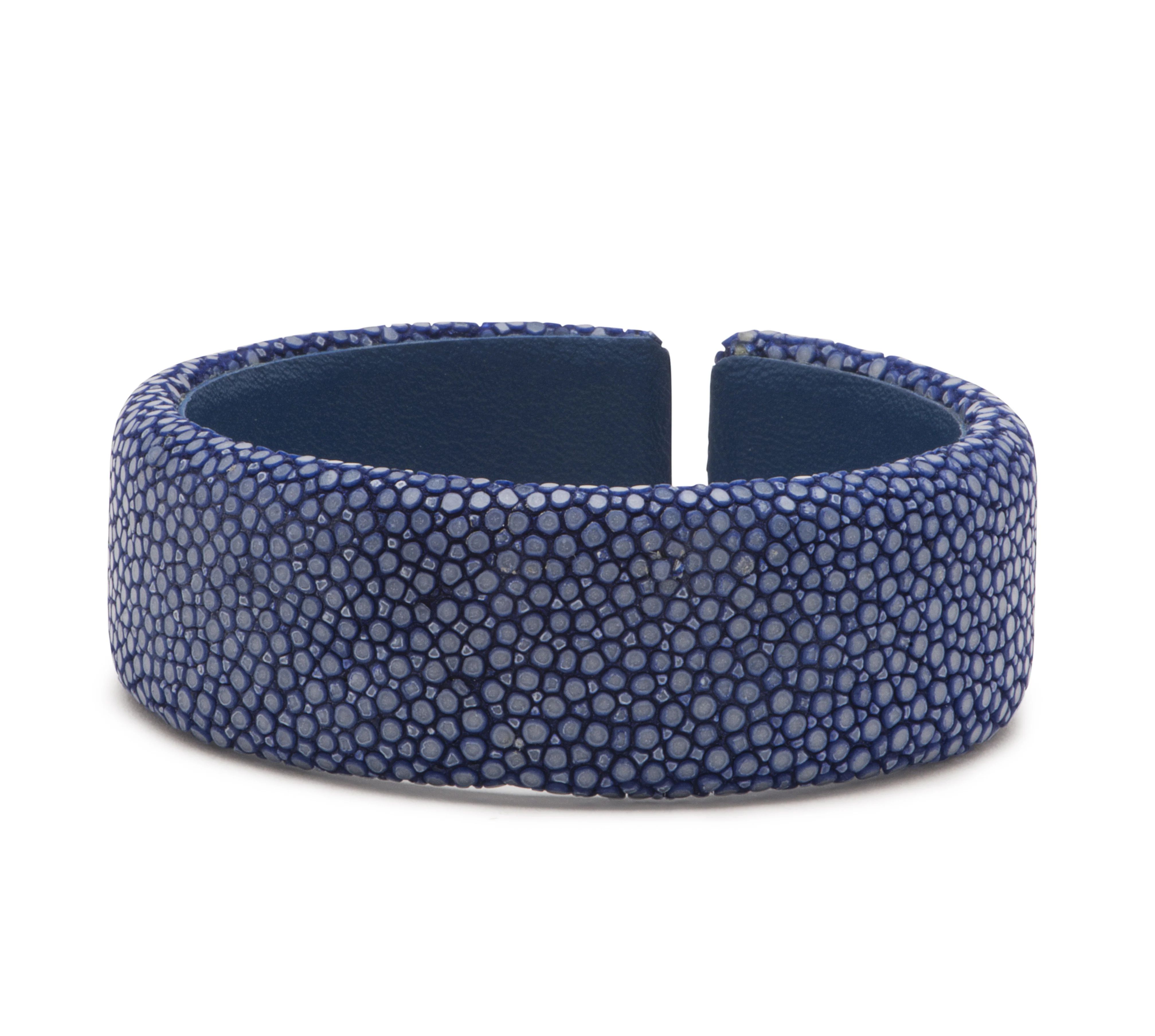 Blue Stingray Flat Cuff - 20mm | Andrea Montgomery Designs