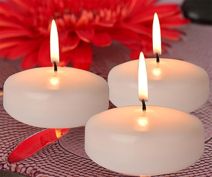 3inch White Floating Candles, 12PACK 13-15Hours Unscented Dripless Wax for Cylinder Vases, Center... | Amazon (US)