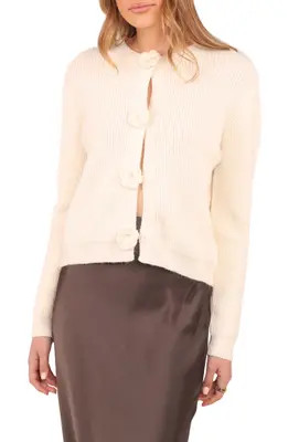 Petal & Pup Jones Rosette Cardigan in Cream at Nordstrom, Size Small | Nordstrom