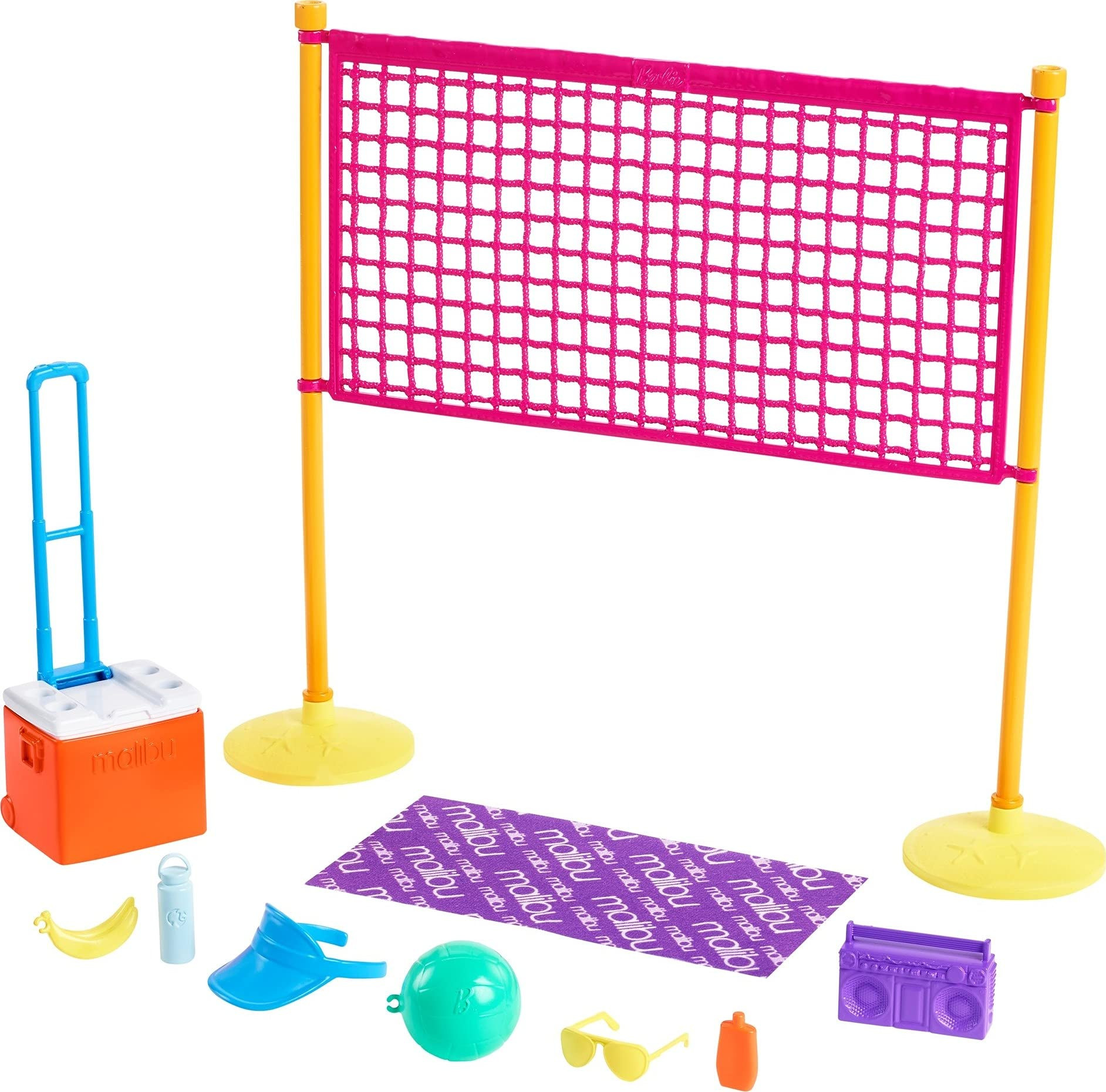 Barbie Loves The Ocean Beach-Themed Playset, with Volleyball Net & Accessories, Made from Recycled Plastics, Gift for 3 to 7 Year Olds | Amazon (US)