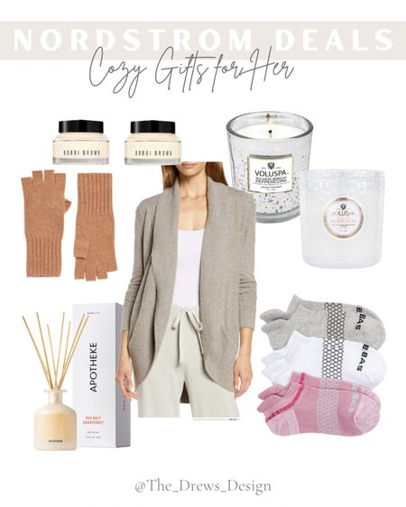 Gift ideas for her
Candle
Bombas socks
Bobbi brown 
Skincare 
Cashmere gloves 
Barefoot dreams sweater 
Teacher gift
Sister gift 

#LTKsalealert #LTKGiftGuide #LTKstyletip