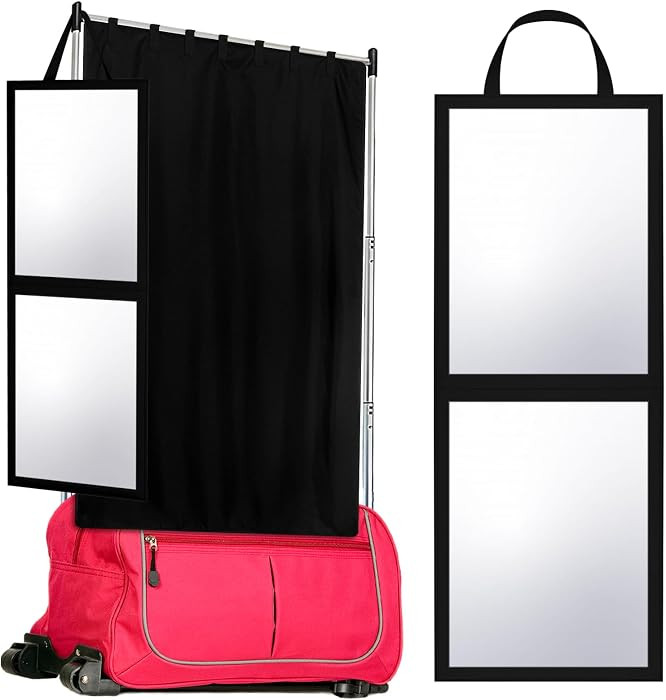 Set of 2 Hanging Mirror and Privacy Changing Curtain for Dance Bag Suitcase Backstage Portable Ch... | Amazon (US)