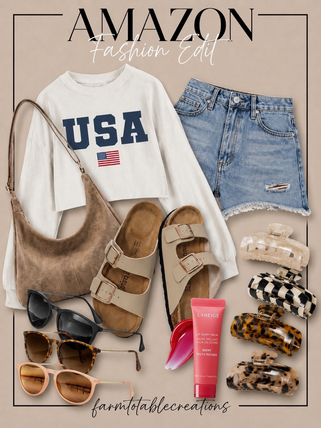 Amazon Fashion Edit 🇺🇸✨

Casual, comfortable, and perfect for summer adventures—this Amazon fashion look combines an oversized USA graphic sweatshirt, distressed denim shorts, comfy sandals, and everyday accessories you’ll reach for on repeat. Whether you’re heading to a backyard BBQ, running errands, or packing for a weekend getaway, these affordable finds make styling effortless while keeping you comfortable and on trend.

From chic sunglasses and versatile sandals to must-have hair accessories and a favorite lip balm, these are the everyday essentials that elevate any casual outfit without breaking the budget.

Follow @farmtotablecreations on Instagram for more cozy home finds and trending decor.

#LTKFashion #AmazonFashion #AmazonFinds #SummerStyle #CasualStyle #OOTD #AffordableFashion #FashionFinds #WeekendStyle #EverydayOutfit #SummerOutfit #USAStyle #GraphicSweatshirt #DenimShorts #NeutralStyle #MomStyle #VacationOutfit #AmazonMustHaves #LTKStyle #FarmToTableCreations

#LTKSaleAlert #LTKOver40 #LTKmomlife