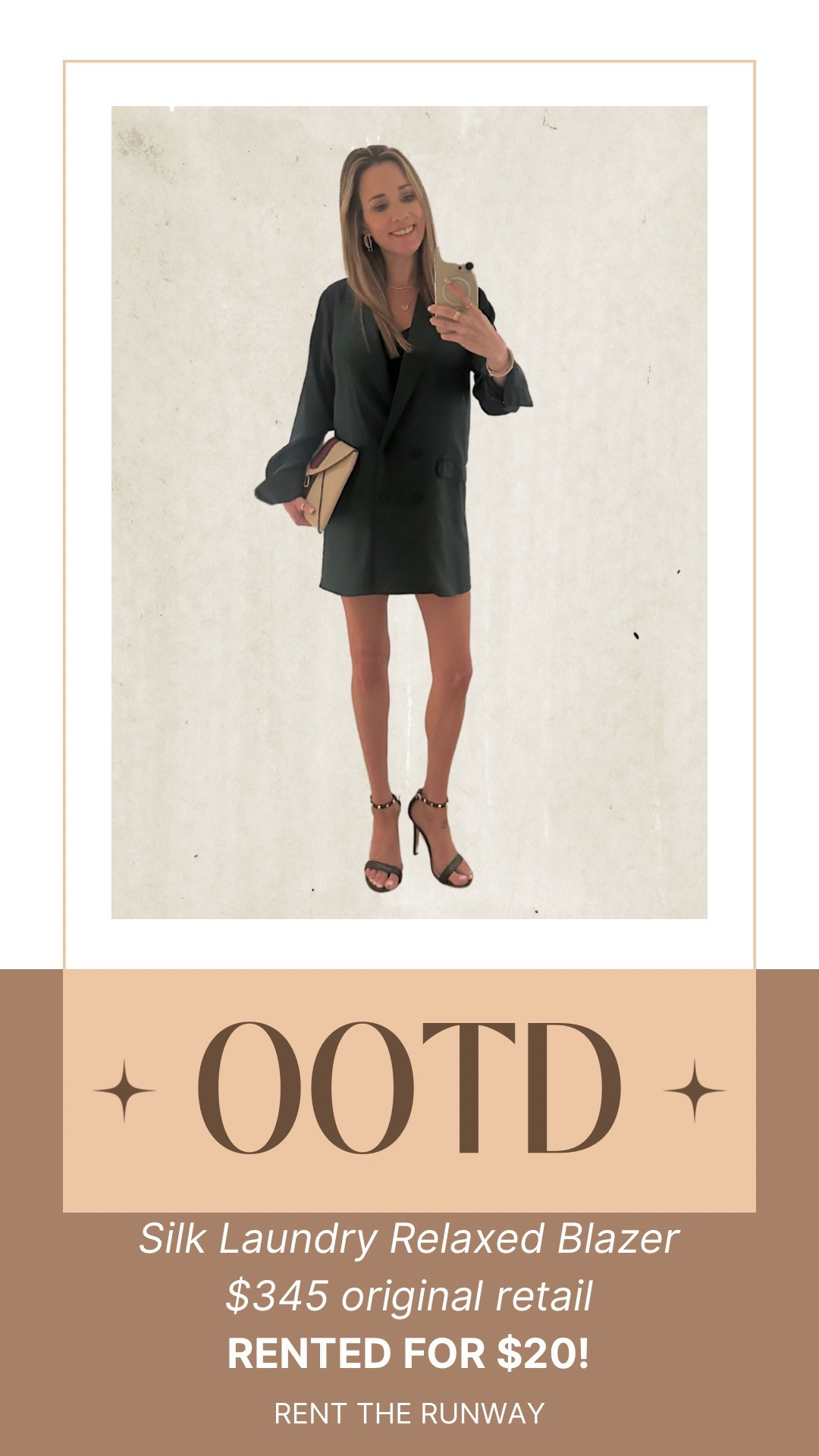 #ootd Silk Laundry Relaxed Blazer worn as a mini dress. It originally retails for $345, but I RENTED IT FOR $20 from RENT THE RUNWAY! 

#LTKFindsUnder50 #LTKStyleTip #LTKPetite
