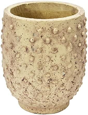Creative Co-Op Sandstone Hobnail, Distressed Finish Planter Pot, 8" L x 8" W x 9" H, Greige | Amazon (US)