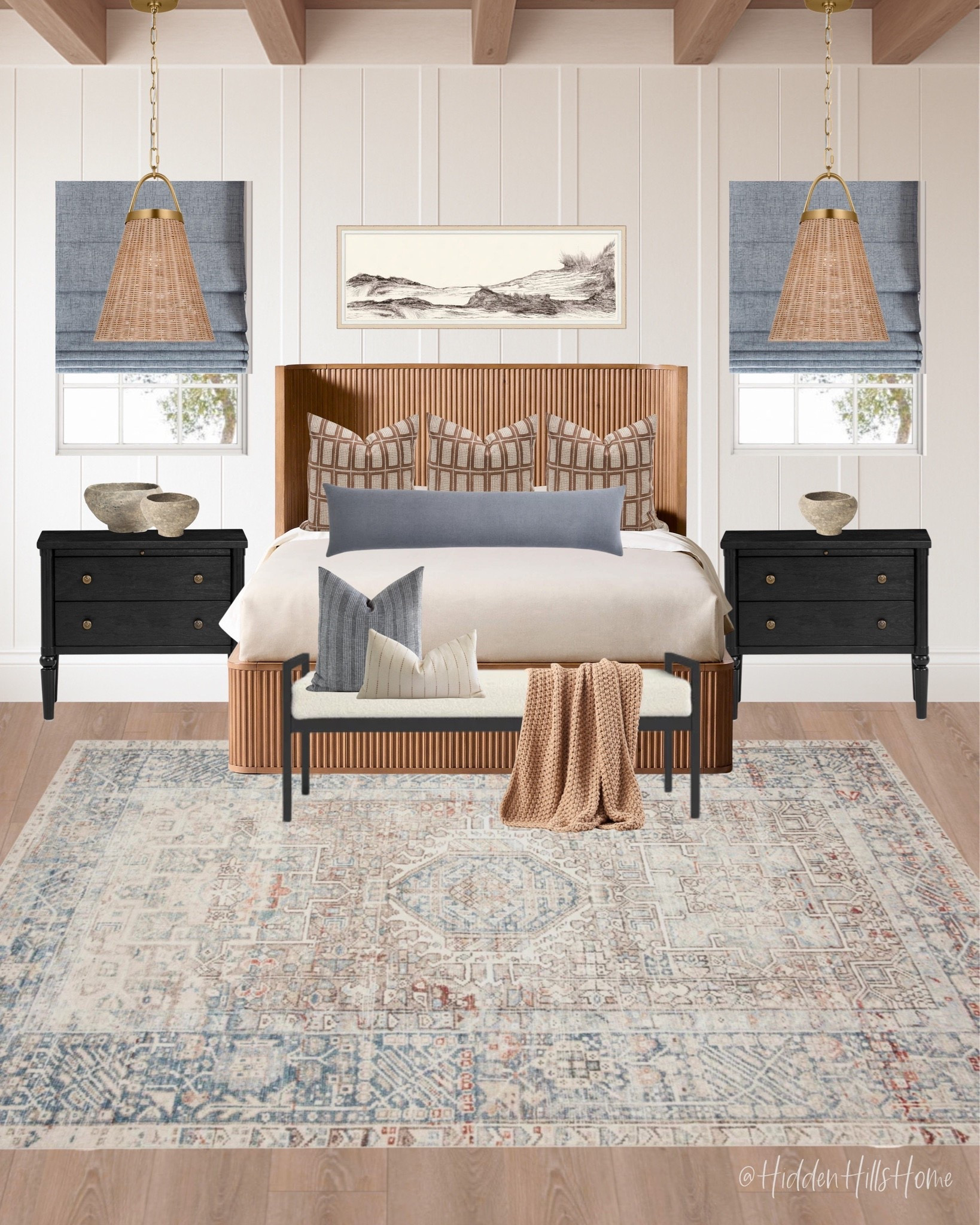 Master Bedroom decor mood board, bedroom design ideas, bedding, home decor inspiration, bedroom rug, nightstands #coastal

#LTKHome #LTKSaleAlert #LTKSeasonal