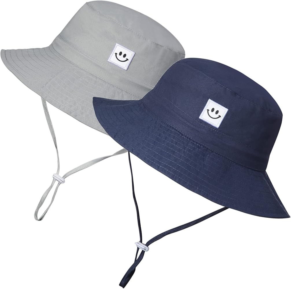 MaxNova Baby Sun Hat Smile Face UPF 50+ Toddler Bucket Hat for Boys Girls 0-7 Years | Amazon (US)