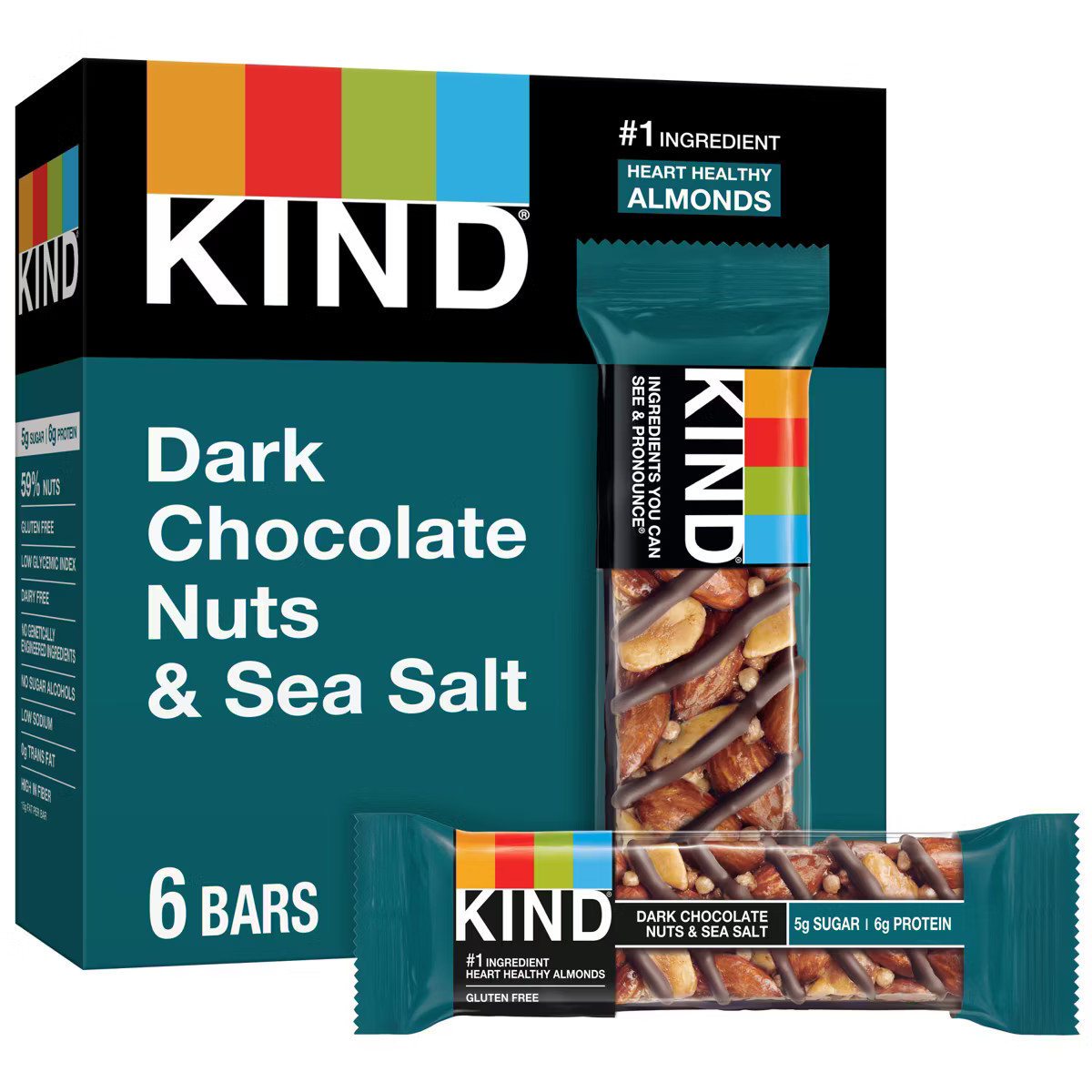 KIND Dark Chocolate Nut with Sea Salt Bars - 14oz/6ct | Target