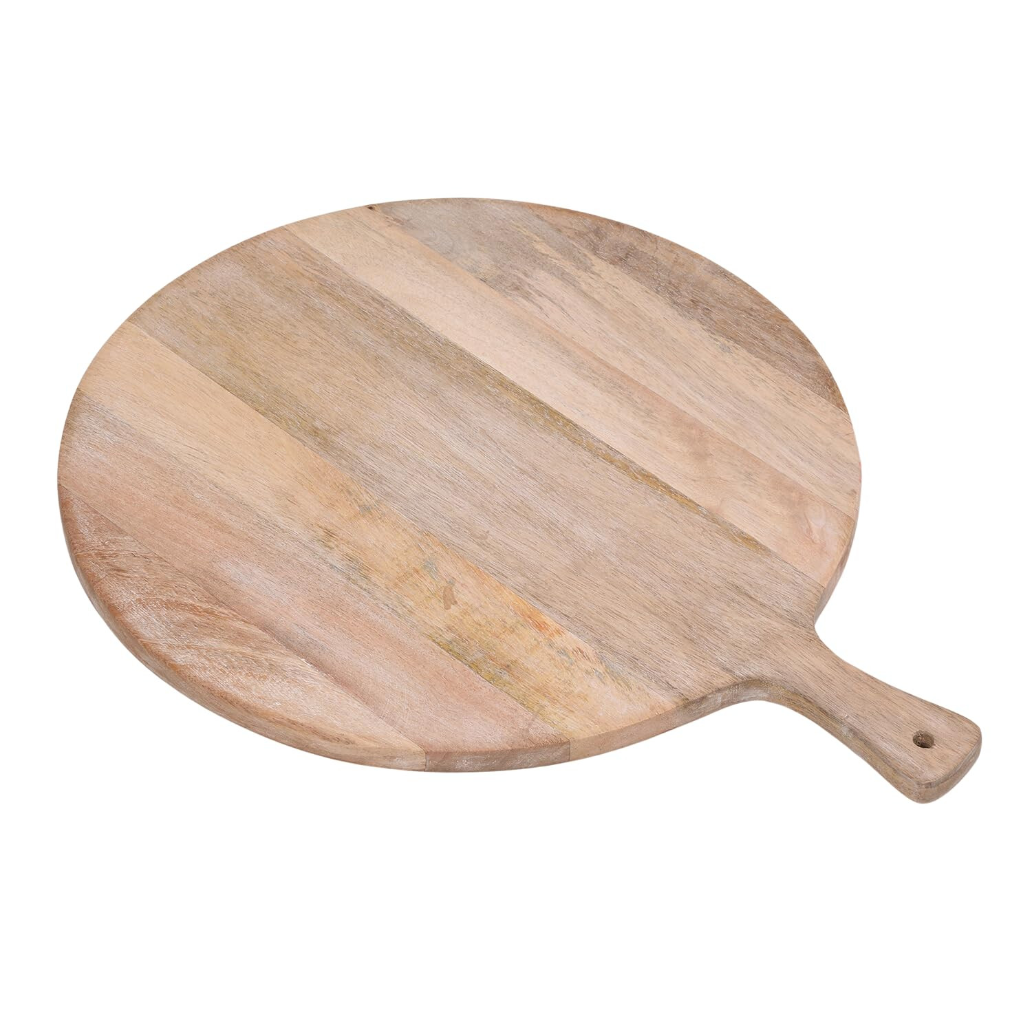 Wood Cutting Board 19in Handmade Round Serving & Chopping Board Paddle with Handle, Premium Home Decor Wooden Cutting Boards for Kitchen Display & Chopping, Light Wood | Amazon (US)