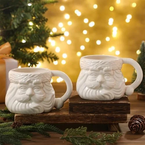 2-Pc 16oz Santa Claus Mugs: Ceramic (3D white; holiday gift), 217 – Home Decor, Kitchen, & Othe... | Walmart (US)