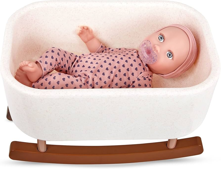 Babi by Battat – 14-inch Baby Girl Doll & Bassinet – Medium-Light Skin Tone & Gray Eyes – R... | Amazon (US)