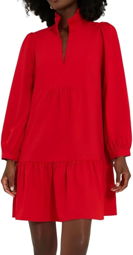 Women's Classy Long Sleeve Crepe Mini Tiered Dress | Amazon (US)