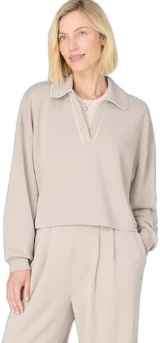 Sweaty Betty Women's Sand Wash Crop Henley Sweatshirt | Amazon (US)