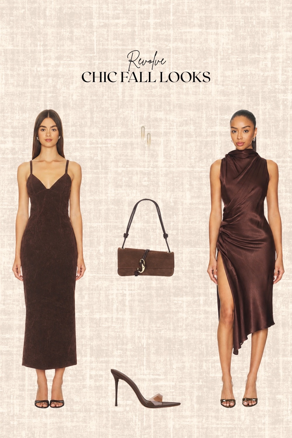 Revolve Chic Fall looks! 

Fall dresses, handbag, earrings, heels, chocolate brown

#LTKdresses #LTKstyletip #LTKover50style