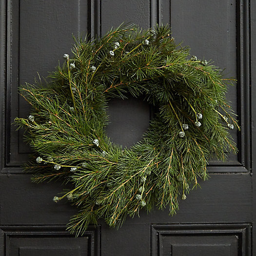 Fresh Blue Atlas Cedar + Silver Bell Eucalyptus Wreath | Terrain