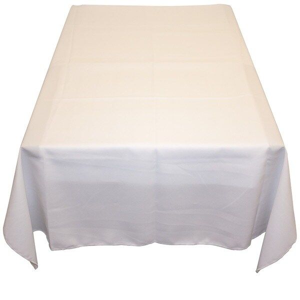 White Polyester Poplin Tablecloth - 60 x 60 Indoor-Outdoor Table Linen | Bed Bath & Beyond