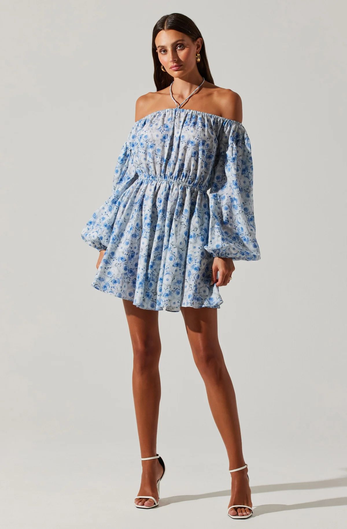 Sabine Off Shoulder Floral Mini Dress | ASTR The Label (US)