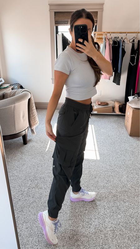 LOVE LOVE these new oversized cargo joggers and these limited edition running shoes. I don’t run. Don’t get it wrong hahaha they worked great for my style of workout at the gym today. Wearing size 6 in joggers and TTS brooks  

#LTKshoecrush #LTKfitness #LTKover40