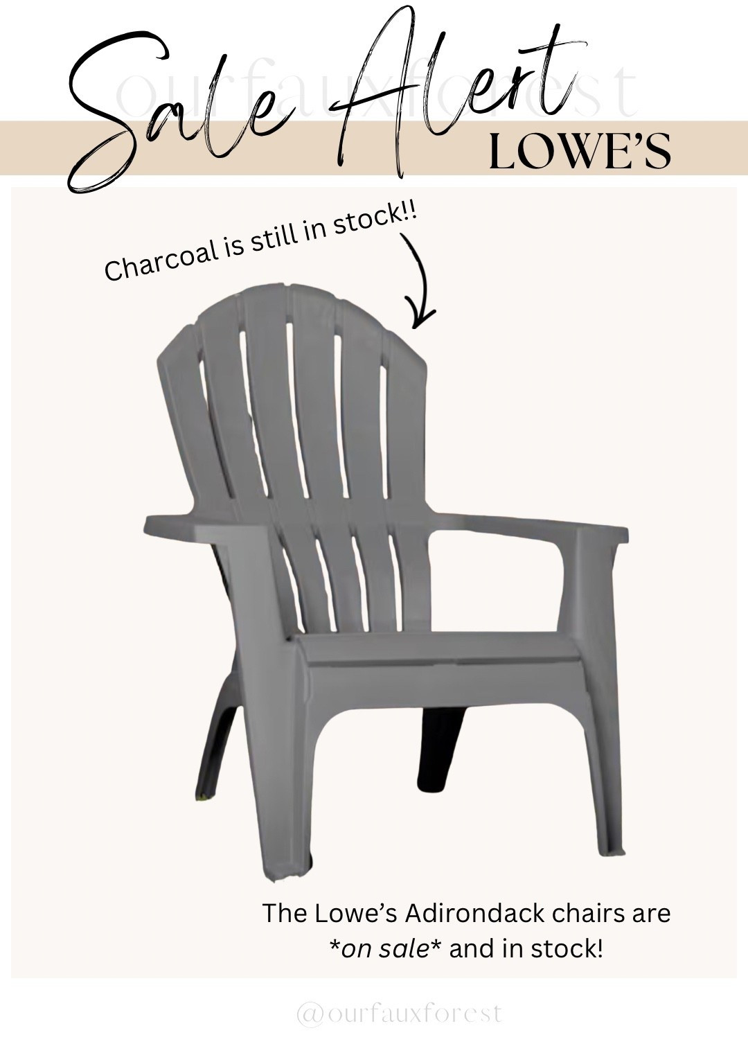The Lowe’s Adirondack chairs are currently in stock and on sale!! As of right now charcoal is currently in stock!

They are highly recommended and an affordable option for additional patio seating when entertaining. They are also stackable so very easy to put away if you don’t want to keep them out! 

@lowes 

Patio refresh. Patio furniture. Sale alert.

#LTKSaleAlert #LTKHome #LTKSeasonal