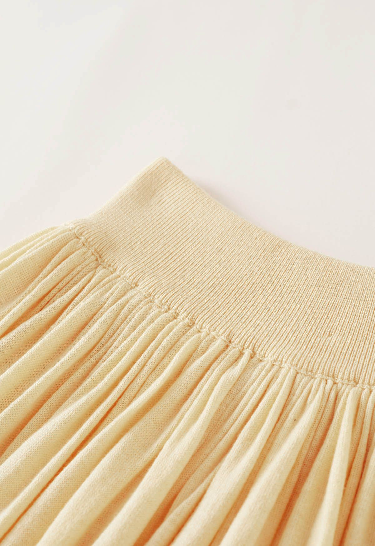 Natural Roll Hem Detail Knit Maxi Skirt for Casual Daily Wear and Relaxed Getaways | Chicwish