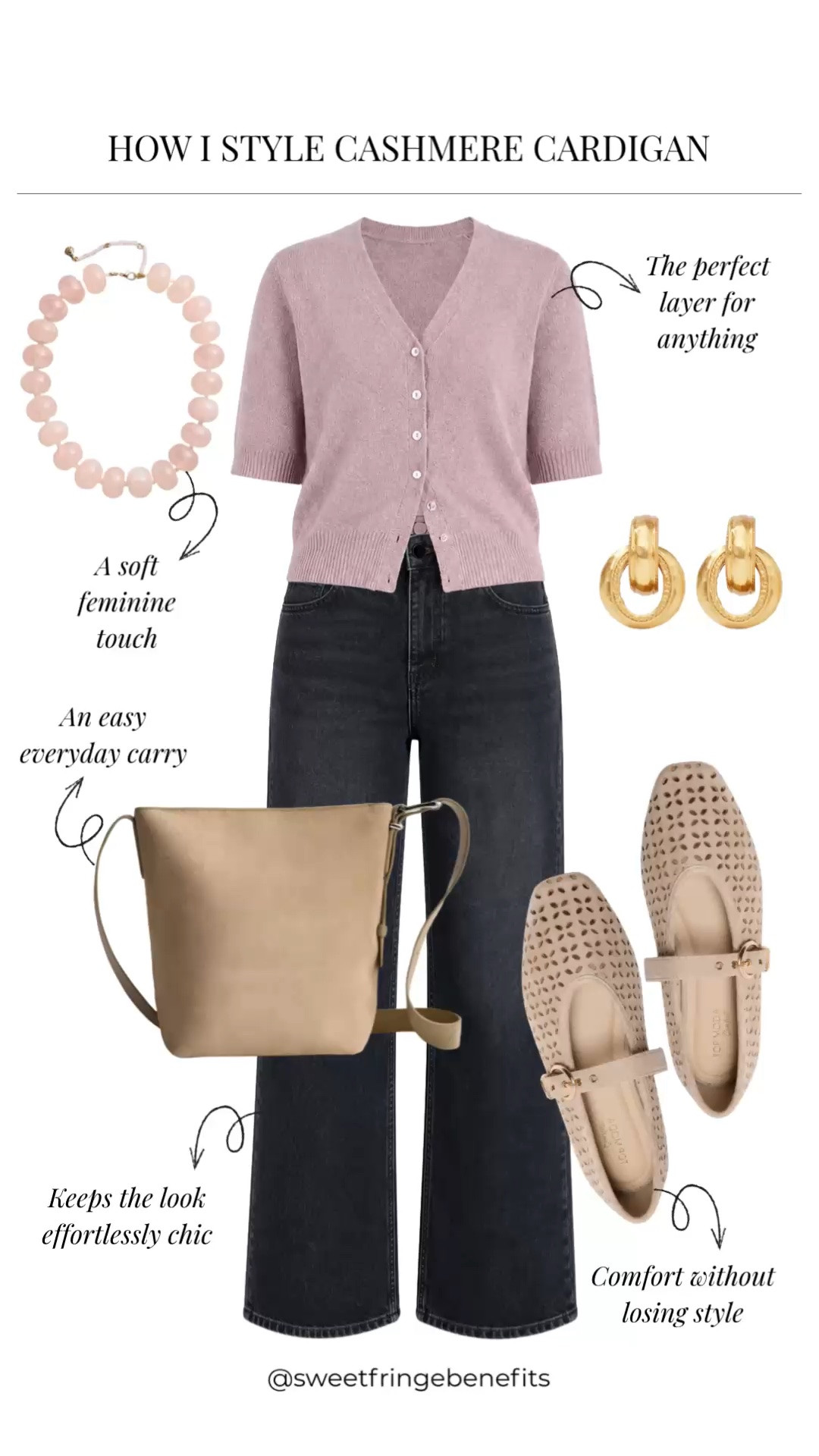 This blush cashmere cardigan is the perfect feminine layer for everyday dressing. Paired with dark wide-leg jeans and comfortable Mary Jane flats, it feels polished, soft, and effortlessly chic.

💡 LTK MADE EASY
❤️ Heart = Support my posts!
🔖 Save = Get sale & restock alerts
📋 Lists = Keep favorites organized
📲 Share = Send lists and products to a friend. Hello, Christmas List!
💬 Comment = Ask me anything about what I'm wearing.:-)

#LTKdayinmylife #LTKgrwm #LTKootd