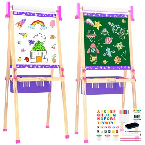 Wooden Art Easel for Kids 3-10 with Supplies | Amazon (US)