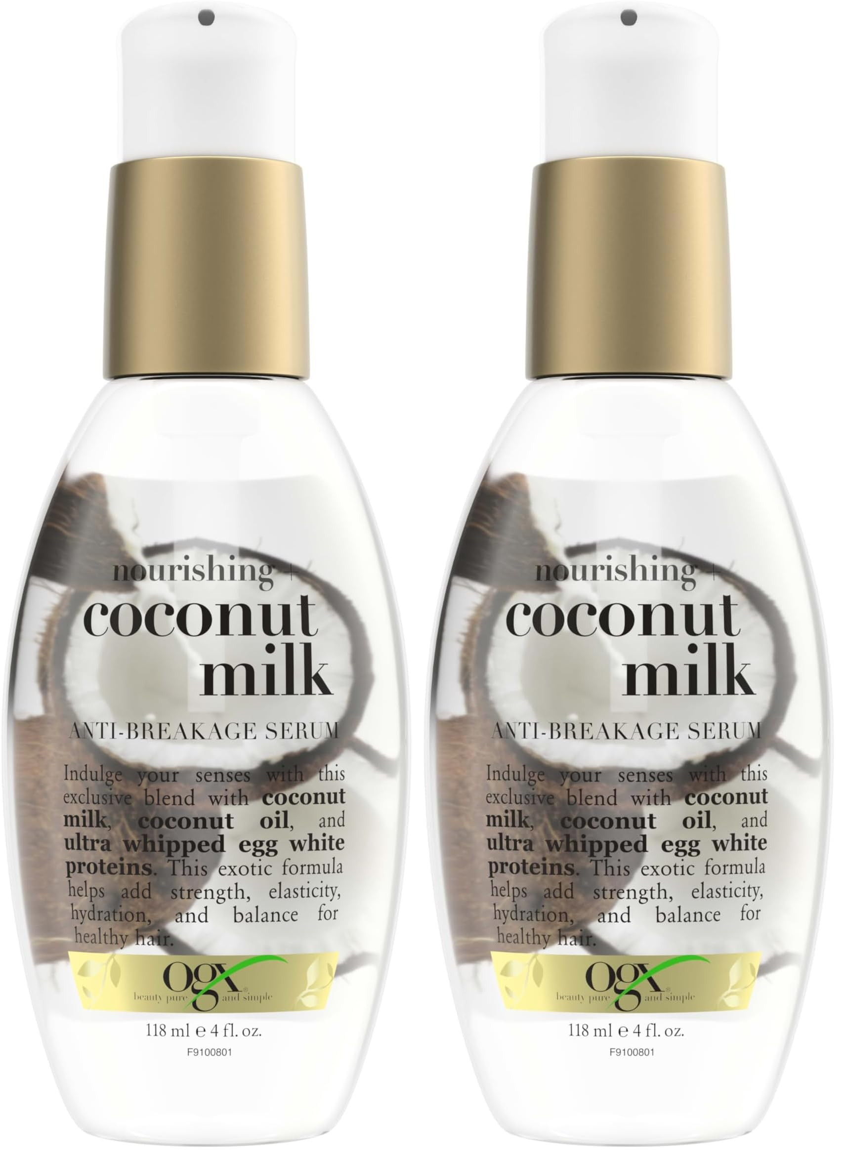 OGX Nourishing + Coconut Milk Anti-Breakage Serum, 4 Fl Oz (Pack of 2) | Amazon (US)